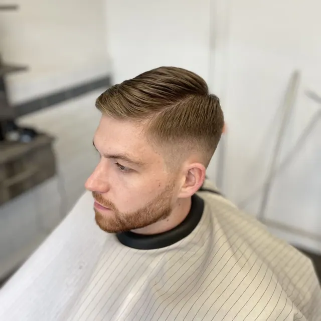 A side part and beard at Gents Barber Co